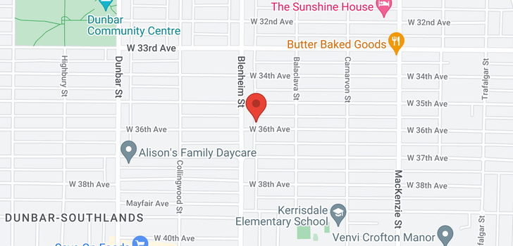 map of 3283 W 36TH AVENUE